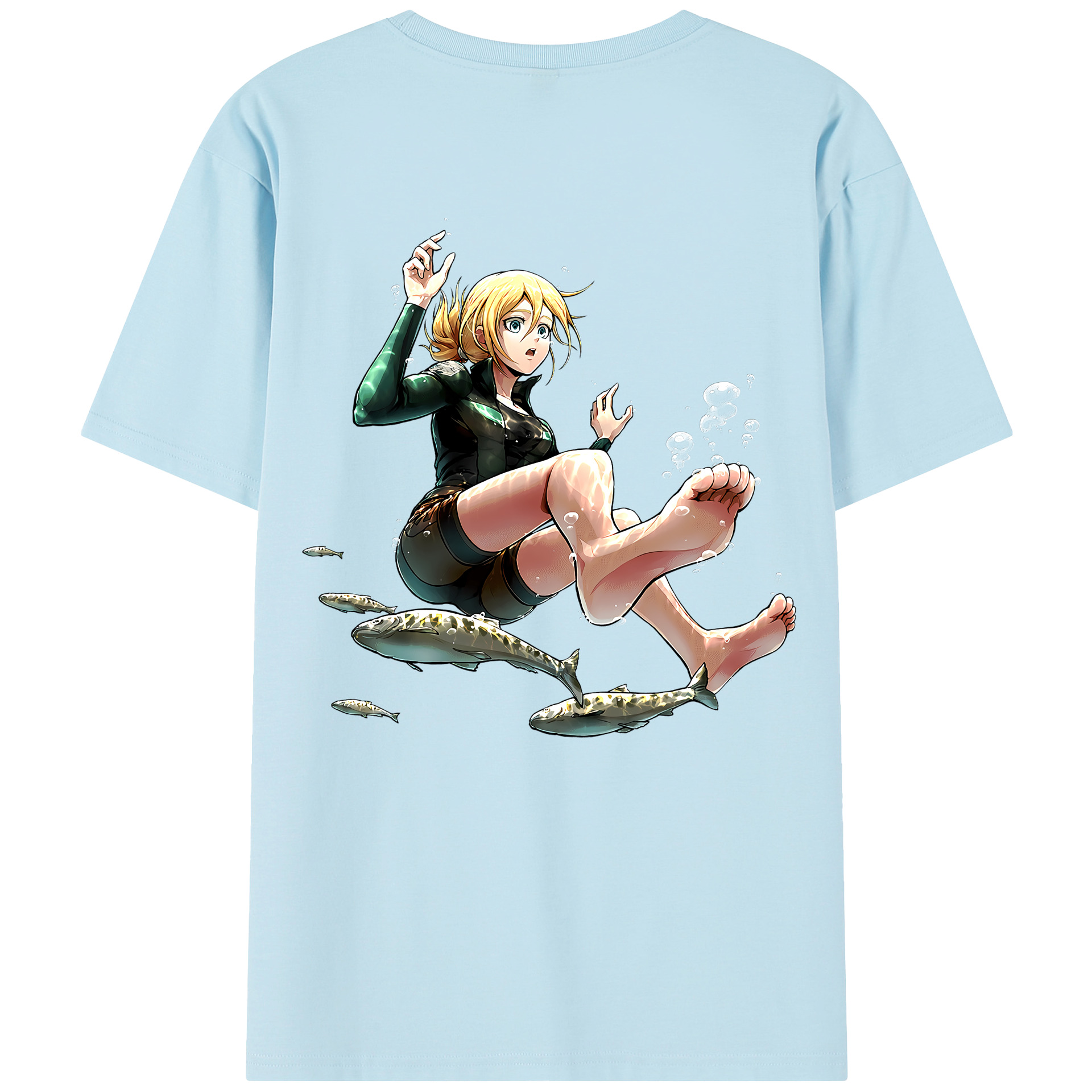 （画像用） 進撃の巨人 クリスタ·レンズ Attack on Titan Christa Lenz 綿100％半袖Tシャツ（背面プリント）